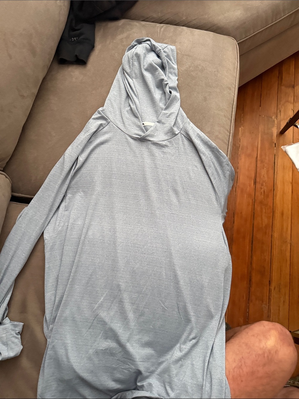 lululemon athletica Light Blue Long Sleeve Hooded Tee